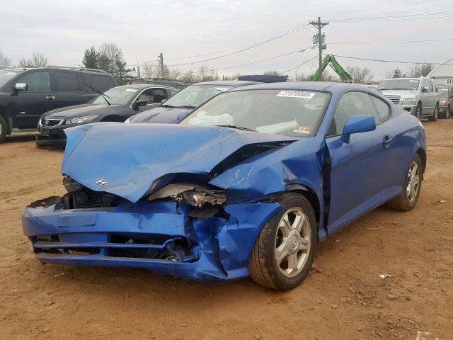 KMHHM65D44U137832 - 2004 HYUNDAI TIBURON BLUE photo 2