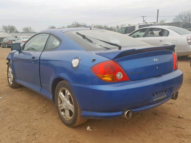 KMHHM65D44U137832 - 2004 HYUNDAI TIBURON BLUE photo 3