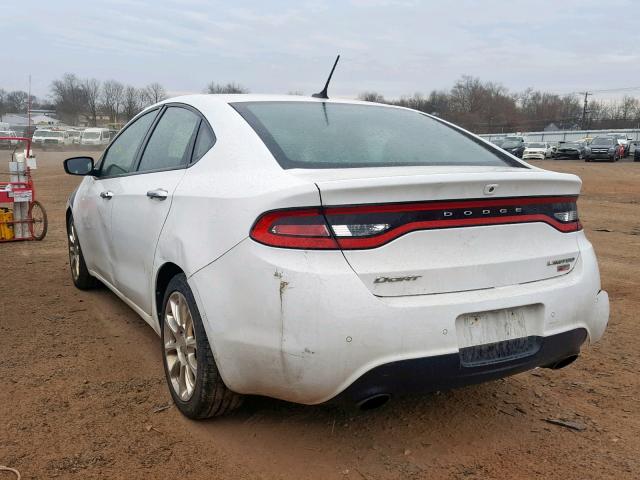 1C3CDFCH9DD133400 - 2013 DODGE DART LIMIT WHITE photo 3