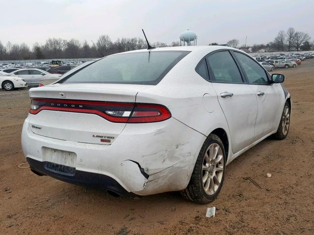 1C3CDFCH9DD133400 - 2013 DODGE DART LIMIT WHITE photo 4