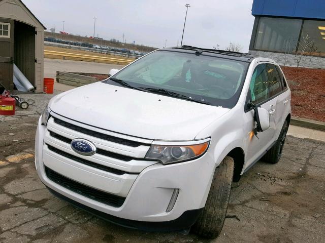 2FMDK3JC1EBA37257 - 2014 FORD EDGE SEL WHITE photo 2