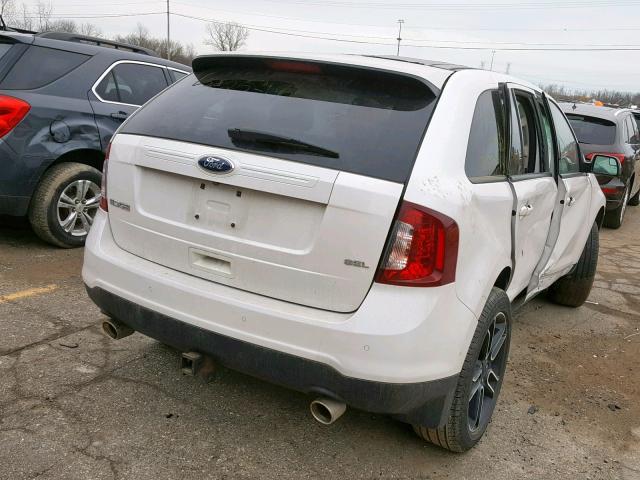 2FMDK3JC1EBA37257 - 2014 FORD EDGE SEL WHITE photo 4