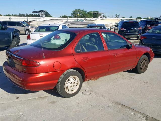 1FAFP6532XK206534 - 1999 FORD CONTOUR LX BURGUNDY photo 4