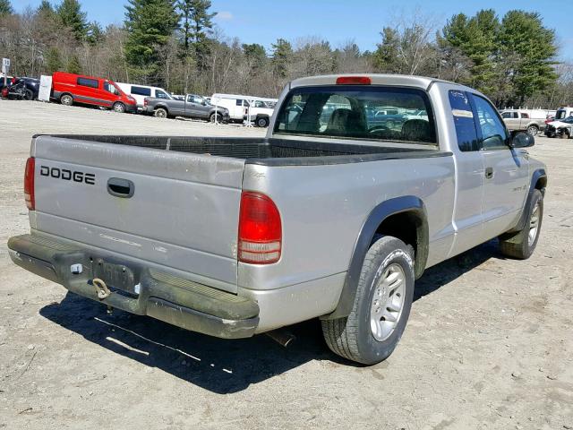 1B7GL12XX2S595453 - 2002 DODGE DAKOTA BAS GRAY photo 4