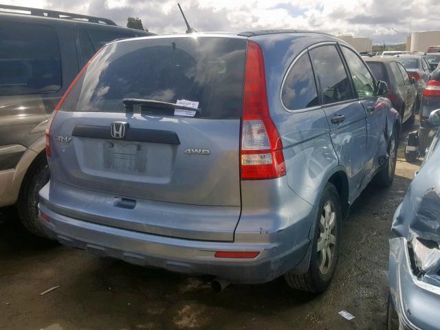 JHLRE4H46BC010303 - 2011 HONDA CR-V SE BLUE photo 4