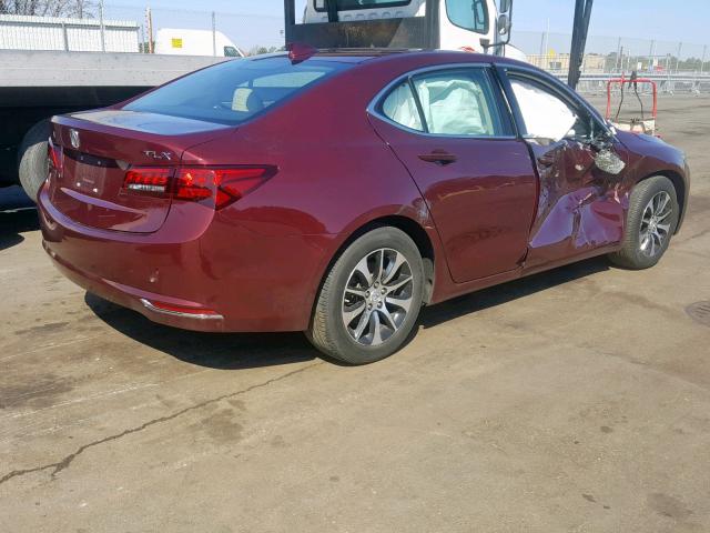 19UUB1F57FA014891 - 2015 ACURA TLX TECH MAROON photo 4