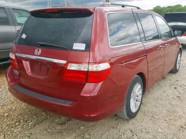 5FNRL38866B096253 - 2006 HONDA ODYSSEY TO RED photo 4