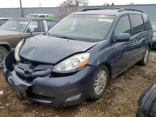 5TDZK22C38S175534 - 2008 TOYOTA SIENNA XLE BLUE photo 2