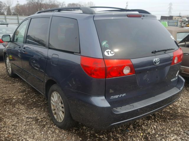 5TDZK22C38S175534 - 2008 TOYOTA SIENNA XLE BLUE photo 3