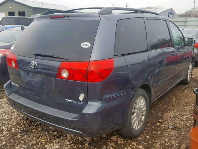 5TDZK22C38S175534 - 2008 TOYOTA SIENNA XLE BLUE photo 4