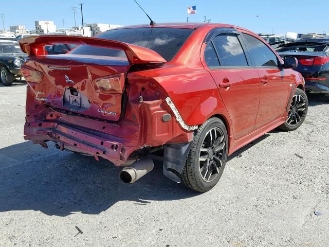 JA3AU86U48U015623 - 2008 MITSUBISHI LANCER GTS RED photo 4