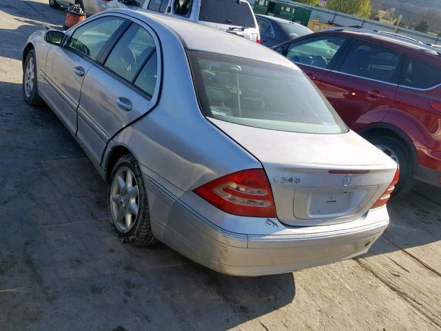 WDBRF61J03F366797 - 2003 MERCEDES-BENZ C 240 SILVER photo 3