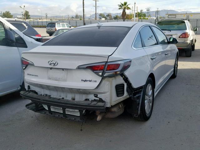 KMHE24L39HA074435 - 2017 HYUNDAI SONATA HYB WHITE photo 4