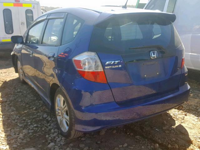 JHMGE8H42AS005386 - 2010 HONDA FIT SPORT BLUE photo 3