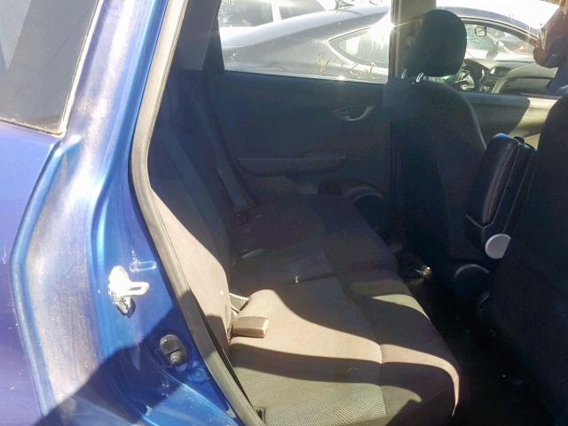 JHMGE8H42AS005386 - 2010 HONDA FIT SPORT BLUE photo 6