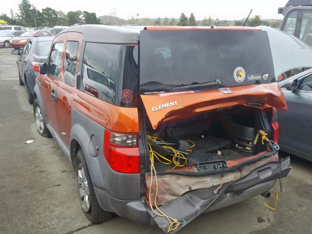 5J6YH28625L026549 - 2005 HONDA ELEMENT EX ORANGE photo 3