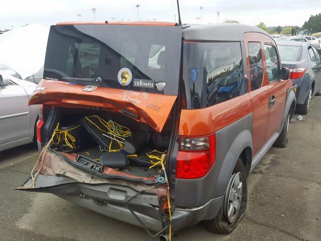 5J6YH28625L026549 - 2005 HONDA ELEMENT EX ORANGE photo 4