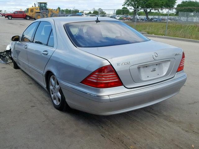 WDBNG84J54A417034 - 2004 MERCEDES-BENZ S 500 4MAT SILVER photo 3