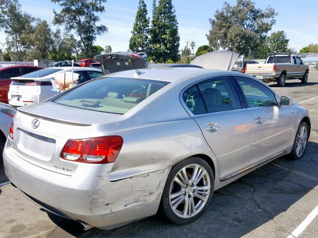 JTHBC96S075007264 - 2007 LEXUS GS 450H SILVER photo 4