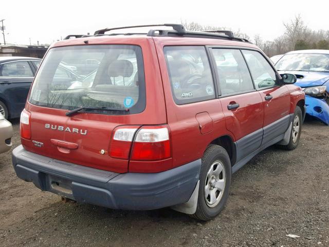 JF1SF63562H738932 - 2002 SUBARU FORESTER L RED photo 4