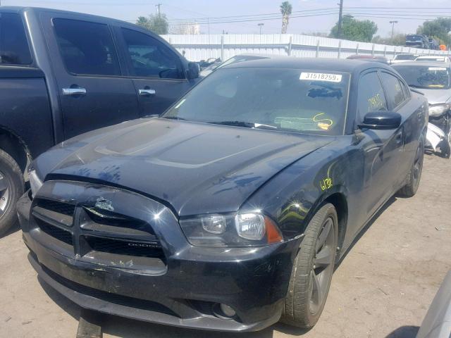 2C3CDXHGXEH204811 - 2014 DODGE CHARGER SX BLACK photo 2