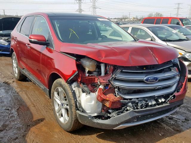 2FMTK3K84FBC37637 - 2015 FORD EDGE TITAN RED photo 1