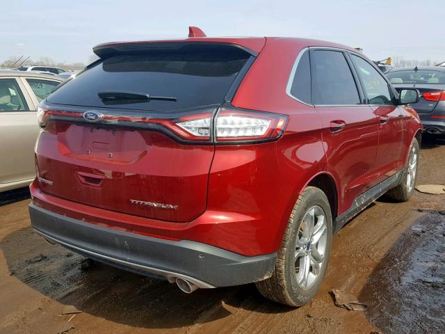 2FMTK3K84FBC37637 - 2015 FORD EDGE TITAN RED photo 4