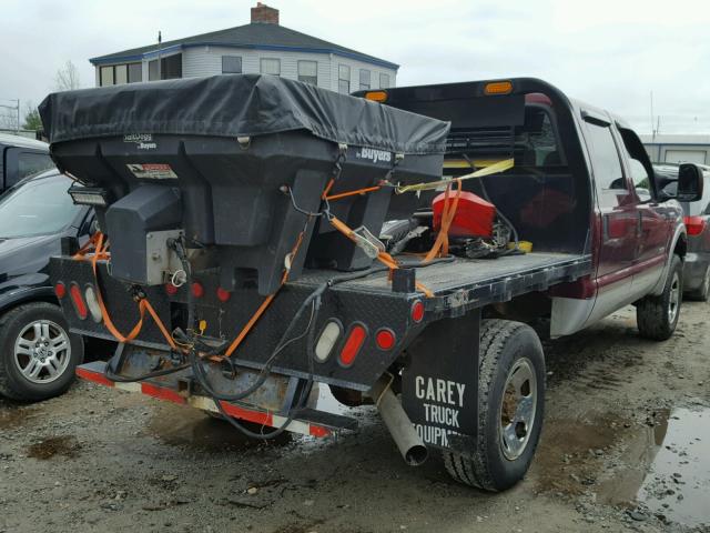 1FTWW31P75EA14848 - 2005 FORD F350 SRW S MAROON photo 4