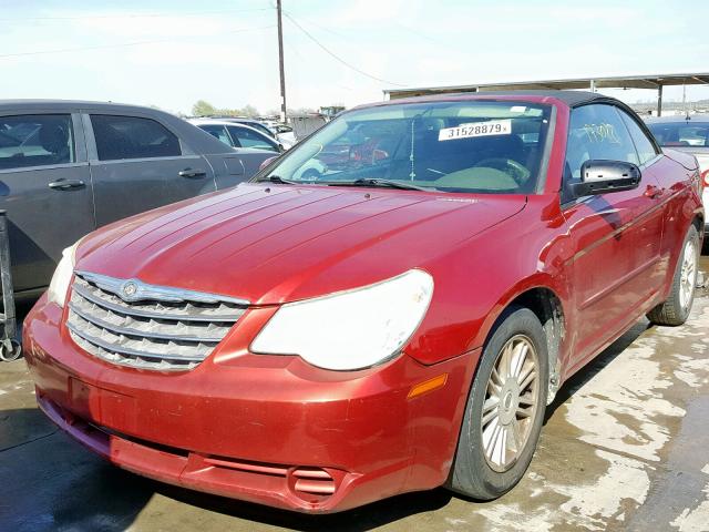 1C3LC55R58N626249 - 2008 CHRYSLER SEBRING TO BURGUNDY photo 2