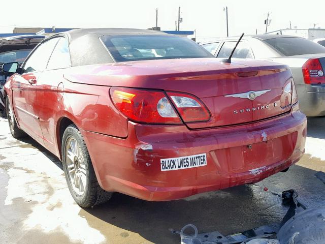 1C3LC55R58N626249 - 2008 CHRYSLER SEBRING TO BURGUNDY photo 3