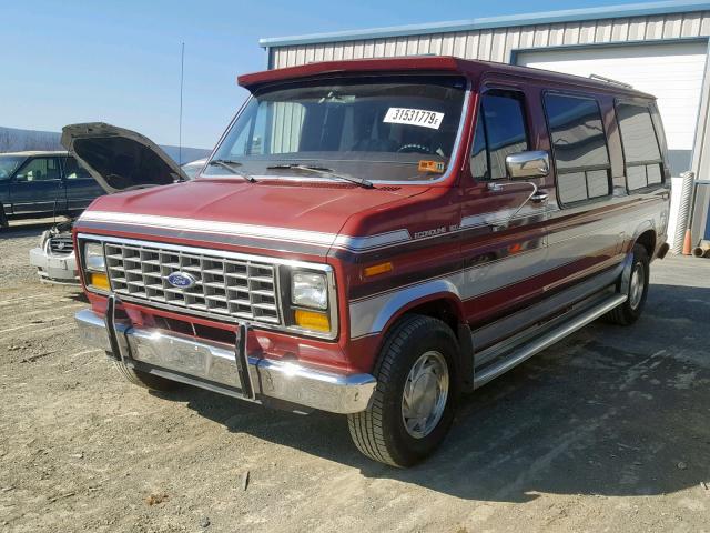 1FDEE14N2JHB59281 - 1988 FORD ECONOLINE RED photo 2