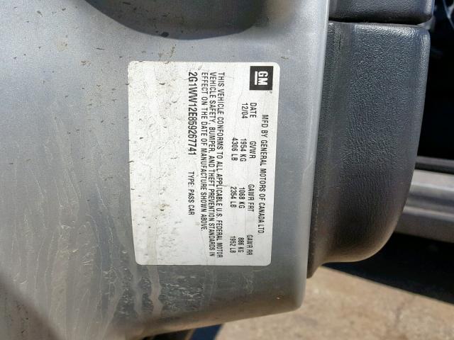 2G1WW12E859267741 - 2005 CHEVROLET MONTE CARL 银色 照片 10