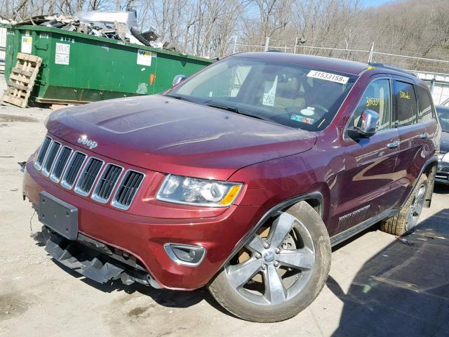 1C4RJFBG7GC334598 - 2016 JEEP GRAND CHER BURGUNDY photo 2