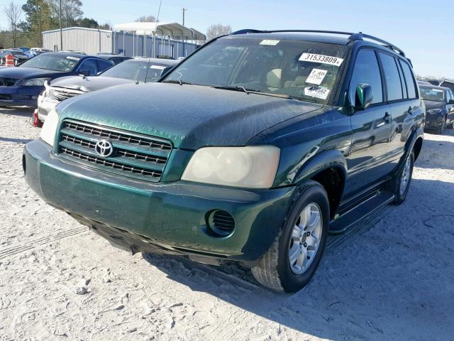 JTEGF21A530073025 - 2003 TOYOTA HIGHLANDER GREEN photo 2