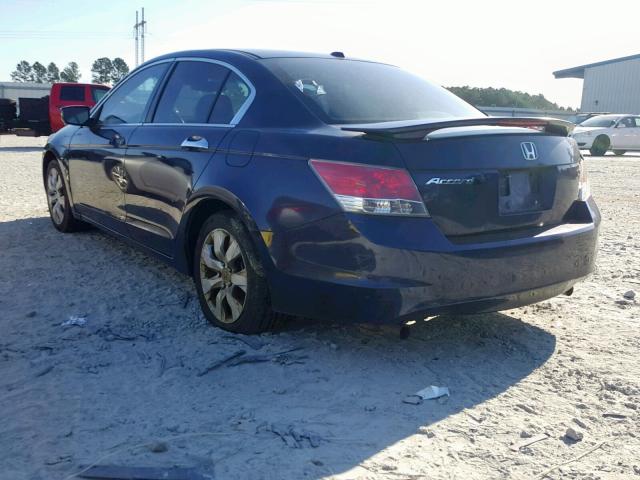 1HGCP36878A081772 - 2008 HONDA ACCORD EXL BLUE photo 3