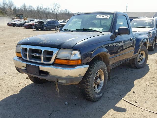 1FTYR11X3YPA15282 - 2000 FORD RANGER BLUE photo 2