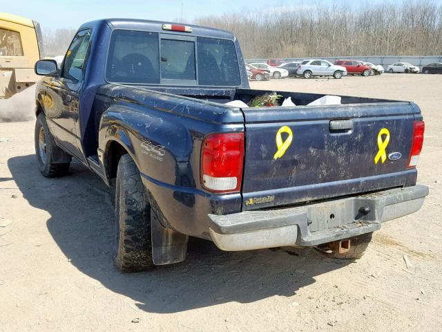 1FTYR11X3YPA15282 - 2000 FORD RANGER BLUE photo 3