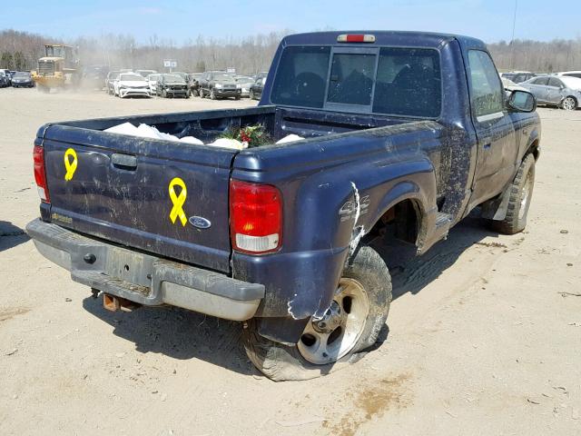 1FTYR11X3YPA15282 - 2000 FORD RANGER BLUE photo 4