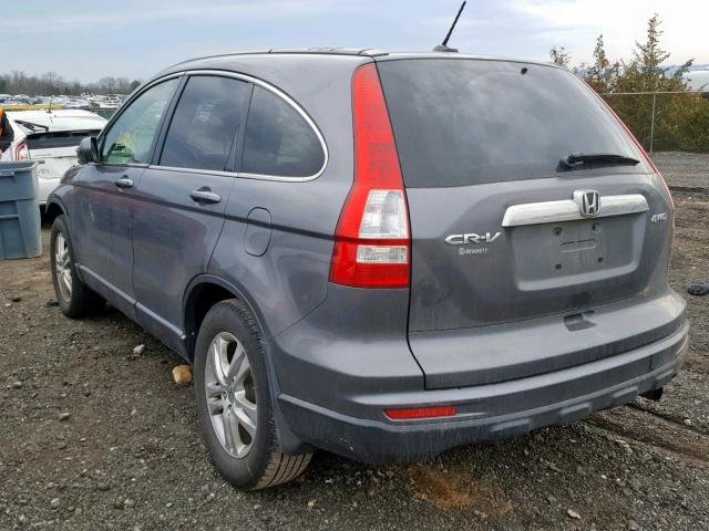 JHLRE4H79BC010645 - 2011 HONDA CR-V EXL GRAY photo 3