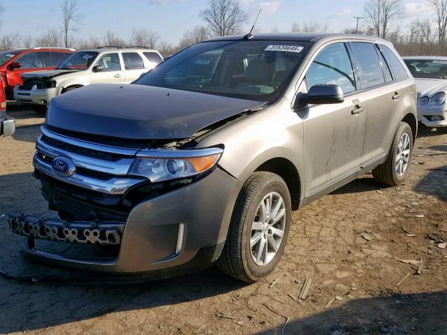 2FMDK4JC1DBA27591 - 2013 FORD EDGE SEL GRAY photo 2