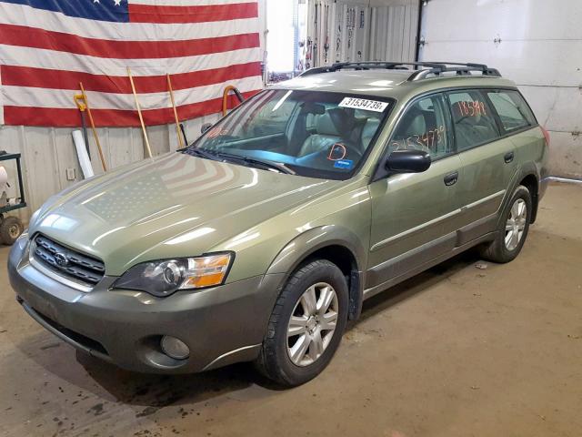 4S4BP61C557331618 - 2005 SUBARU LEGACY OUT GREEN photo 2