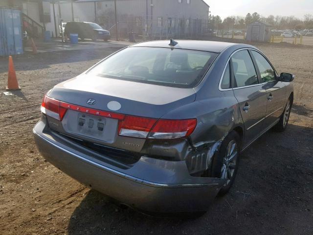 KMHFC46F99A342554 - 2009 HYUNDAI AZERA SE GRAY photo 4