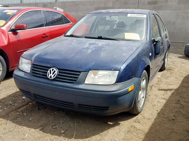 3VWSE69M52M111434 - 2002 VOLKSWAGEN JETTA GLS BLUE photo 2