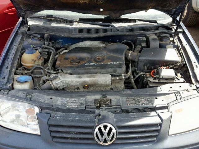 3VWSE69M52M111434 - 2002 VOLKSWAGEN JETTA GLS BLUE photo 7