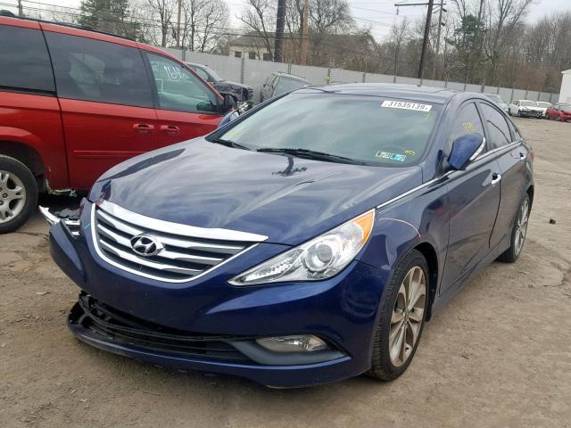 5NPEC4AC7EH919517 - 2014 HYUNDAI SONATA SE BLUE photo 2