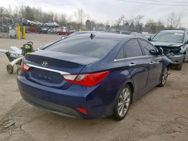 5NPEC4AC7EH919517 - 2014 HYUNDAI SONATA SE BLUE photo 4