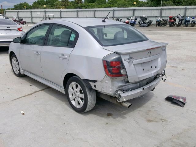 3N1AB6AP2AL691066 - 2010 NISSAN SENTRA 2.0 SILVER photo 3