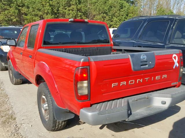 1N6ED27T64C427707 - 2004 NISSAN FRONTIER C RED photo 3