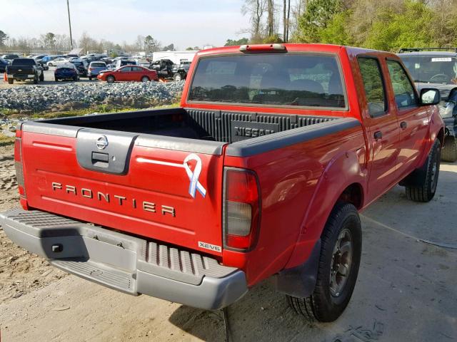 1N6ED27T64C427707 - 2004 NISSAN FRONTIER C RED photo 4