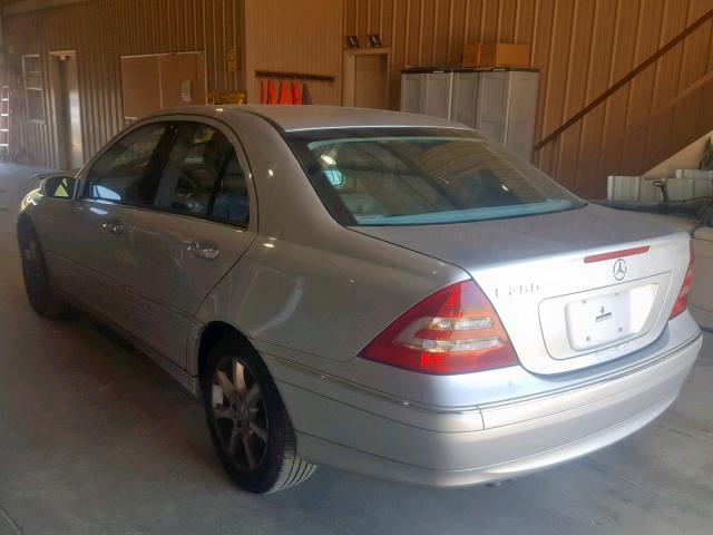 WDBRF54H47F886512 - 2007 MERCEDES-BENZ C 280 SILVER photo 3